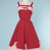 n5842_ensemble_coton_1950_rouge_pois_blanc_noeuds_taille_38_pic001