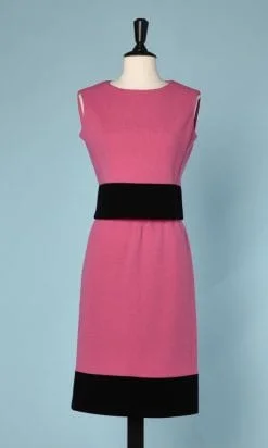 n6009_tailleur_1960_lainage_rose_noir_taille_38_pic001