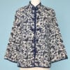 n6150_veste_soie_sauvage_1930_ecrue_motifs_asiatiques_imprimes_marine_taille_40_42_pic001