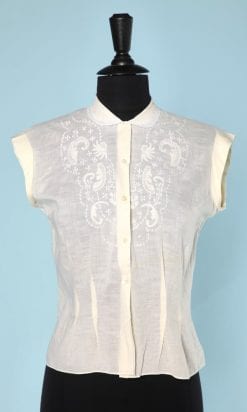 n6182_chemisier_lin_jaune_pale_blanc_brode_1940_taille_38_pic001