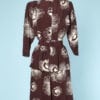 Robe en rayonne marron et blanche 1940