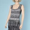 n5064_robe_jersey_noir_blanc_rayures_franges_bicolore_christian_dior_taille_38_pic001
