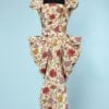 n6285_robe_taffetas_ecrue_imprimee_fleurs_baque_plis_taille_38_40_pic001