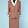 Tailleur en lin marron et blanc 1940