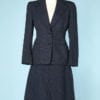 Tailleur en lainage à carreaux bleus 1940 - 1950