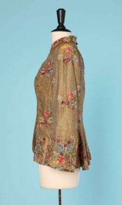 n6456_veste_lame_or_1940_brodee_point_chainette_multicolore_taille_38_40_pic001