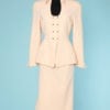 Tailleur en lainage écru 1980 griffé Thierry Mugler