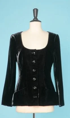 Veste vintage en velours de soie noir Givenchy Couture