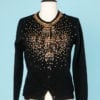 Gilet en laine noire brodé de perles et paillettes
