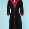Ensemble robe et manteau 1940 rouge et noir