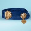 Ceinture en passementerie bleue et soleil en métal doré Yves Saint Laurent