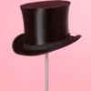 Chapeau haut de forme en satin noir