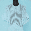 Pull en laine bleu ciel tricoté main 1950 - 1960