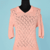 Pull 1930 en laine rose tricoté main