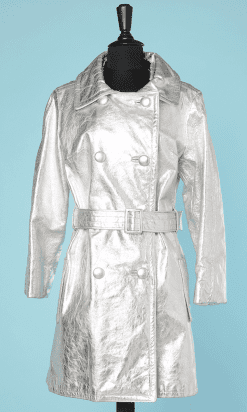 Manteau 1980 en cuir argent