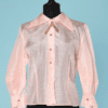 Chemisier en nylon rose à carreaux or 1950