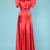 Ensemble robe et veste en satin de soie rouge 1930