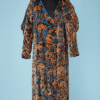 Manteau du soir 1930 en mousseline imprimée et panne de velours