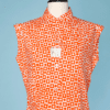 Chemisier en coton imprimé orange et blanc 1970