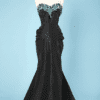Robe du soir 1940 en taffetas de soie bicolore brodée