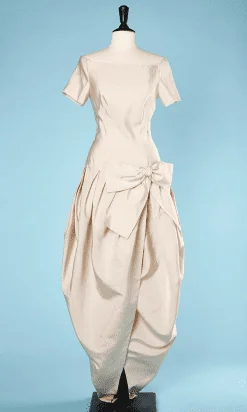 Robe de mariée 1960 en soie sauvage ivoire modele Dior pour Sorelle del Mare