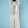 Chemise de nuit en soie rose pâle et dentelle 1920