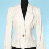 Veste 1980 - 1990 en viscose et rayonne ivoire Yves Saint Laurent