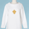 Sweat-shirt Hermès en coton blanc brodé d'un double dauuphin sur ancre