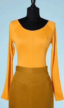 Body en coton jaune Thierry Mugler