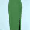 Jupe longue en lainage vert griffée Thierry Mugler