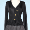 Gilet en maille noire, boutons en métal doré griffé Christian Lacroix