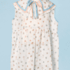 Robe 1920 de bébé en coton blanc à fleurs et rubans
