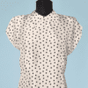 Chemisier en soie ivoire àpois noirs 1940 - 1950