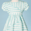 Robe de bébé 1950 à rayures blanches et bleu ciel