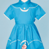Robe de bébé 1950 bleue et blanche