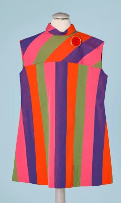 Robe de fillette 1960 - 1970 à rayures