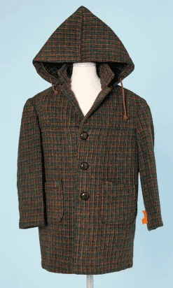 Manteau de garçonnet 1950 en lainage à carreaux