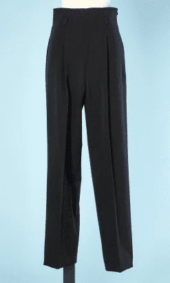 Pantalon noir taille haute griffé Yves Saint Laurent