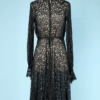 Robe 1940 en tulle de soie noir brodé