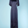 Robe longue 1930 en satin marine et gris argent