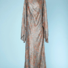 Robe longue et cape assortie 1930 lamé argent et couleurs