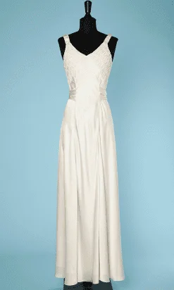 Robe longue en satin blanc vintage Christian Dior