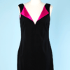Robe vintage noire doublée de satin fuschsia griffée Chloé
