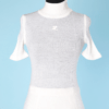 Pull en maille chaussette blanc Courrèges