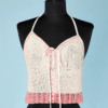 Bustier brassière tricoté en coton rose et écru 1930