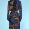 Robe 1970 en mousseline  de soie imprimé Léonard