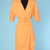 Robe 1980 en crêpe orange Thierry Mugler