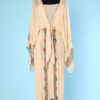Ensemble 1960 robe et veste en mousseline plissée motifs art nouveau