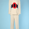Tailleur tunique et pantalon en jersey de laine blanc 1970