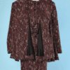 Tailleur manteau, veste et jupe 1980 en lainage bordeaux Pierre Balmain
